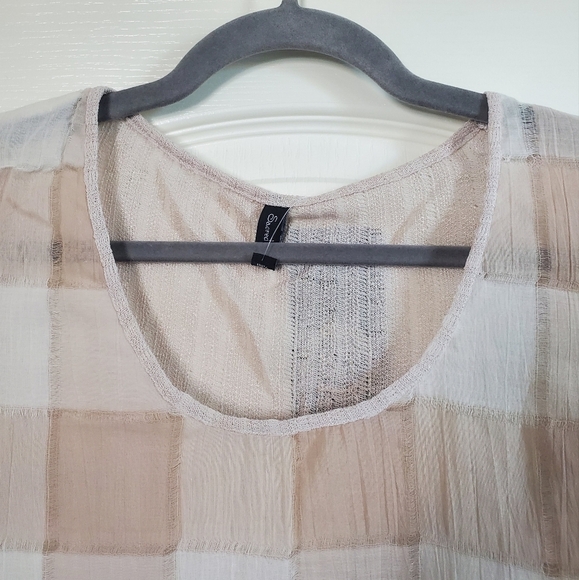 Sacred Threads Unique Sheer Patchwork Netting Neutral Boho Hippie Top Size Small - Picture 3 of 11